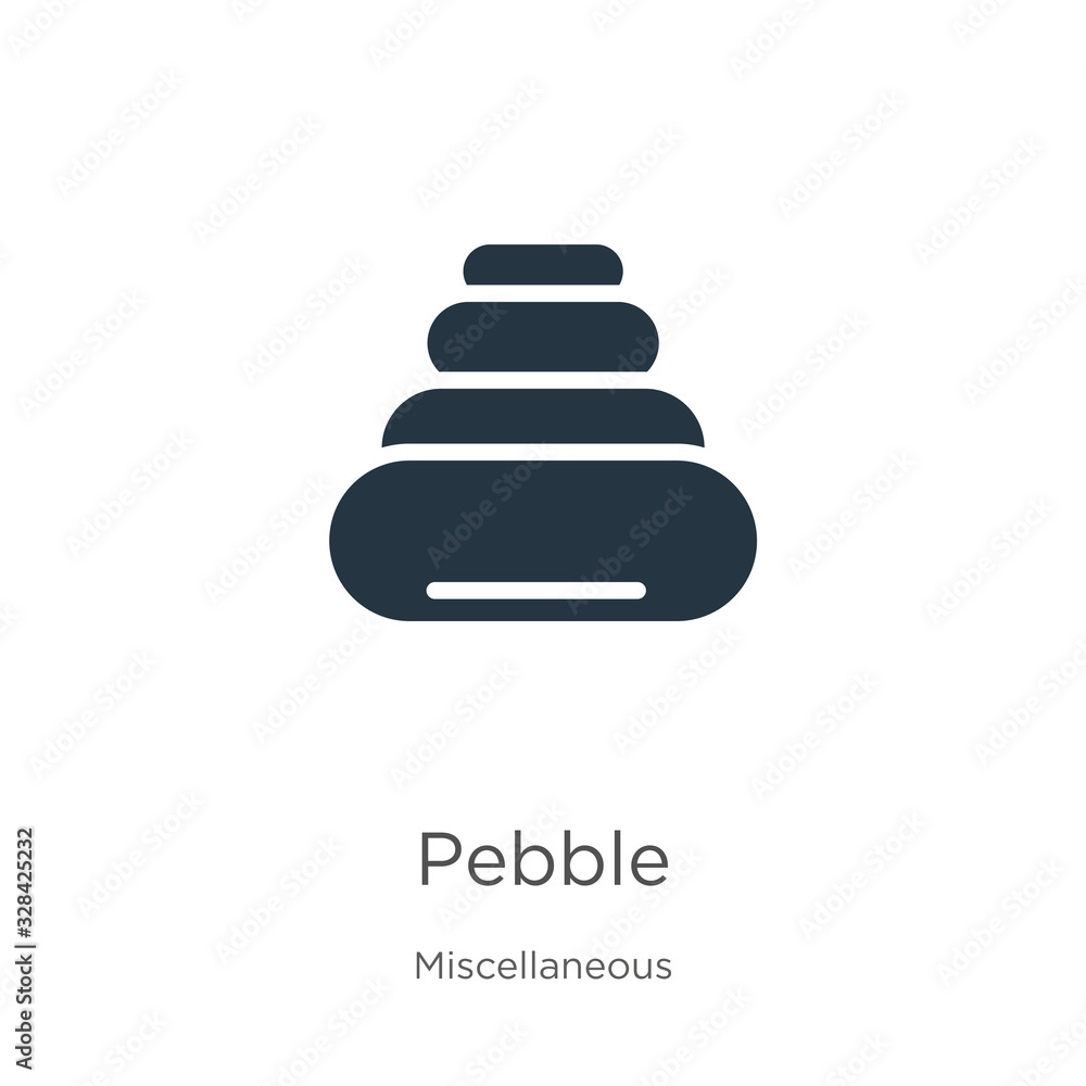 Pebble icon vector. Trendy flat pebble icon from miscellaneous collection isolated on white background. Vector illustration can be used for web and mobile graphic design, logo, eps10 Pebble icon vector. Trendy flat pebble icon from miscellaneous collection isolated on white background. Vector illustration can be used for web and mobile graphic design, logo, eps10