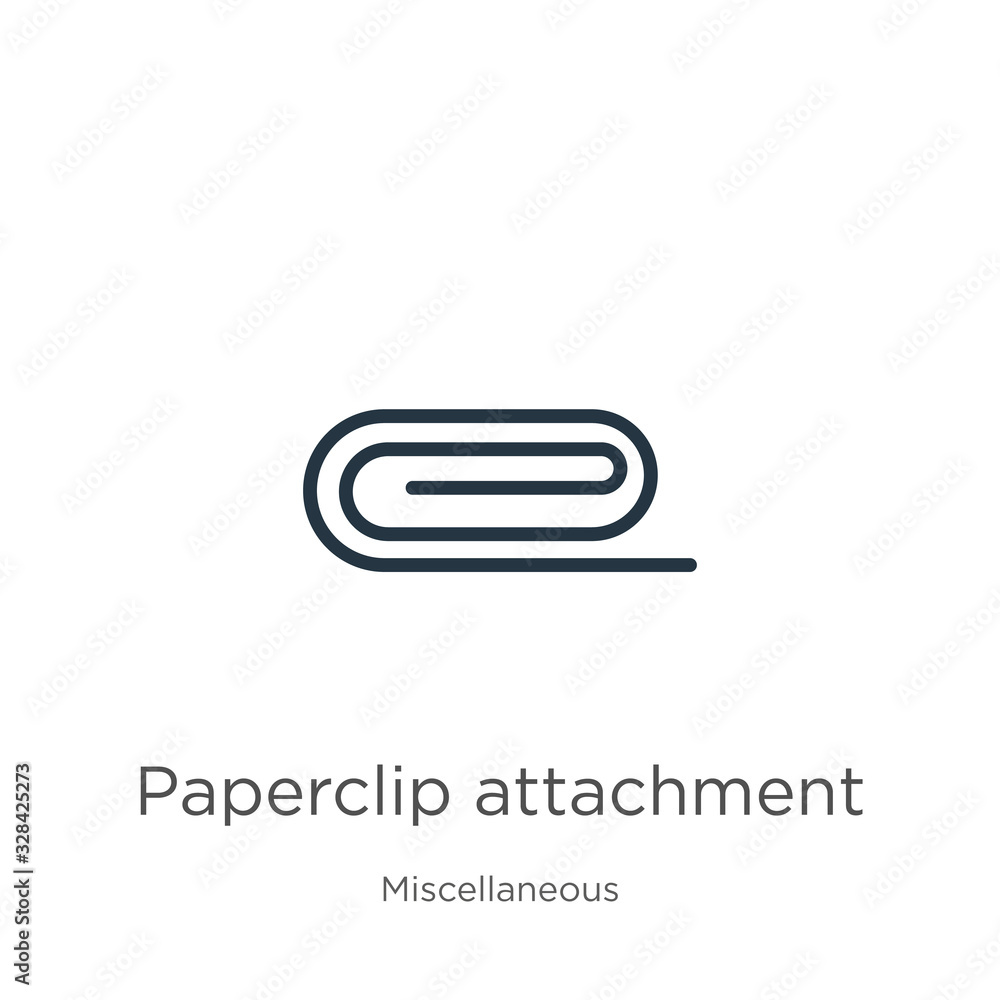 Paperclip attachment icon vector. Trendy flat paperclip attachment icon from miscellaneous collection isolated on white background. Vector illustration can be used for web and mobile graphic design, Paperclip attachment icon vector. Trendy flat paperclip attachment icon from miscellaneous collection isolated on white background. Vector illustration can be used for web and mobile graphic design,