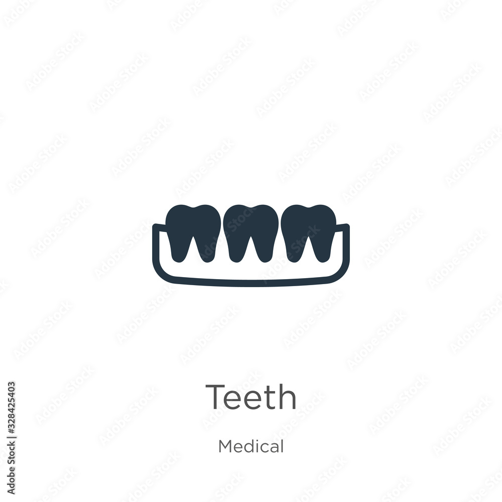 Teeth icon vector. Trendy flat teeth icon from medical collection isolated on white background. Vector illustration can be used for web and mobile graphic design, logo, eps10 Teeth icon vector. Trendy flat teeth icon from medical collection isolated on white background. Vector illustration can be used for web and mobile graphic design, logo, eps10