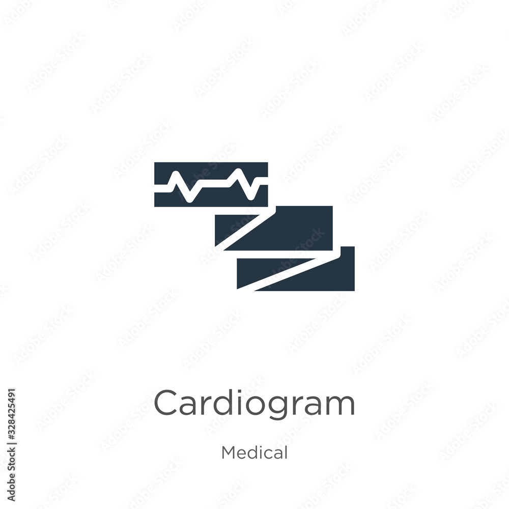 Cardiogram icon vector. Trendy flat cardiogram icon from medical collection isolated on white background. Vector illustration can be used for web and mobile graphic design, logo, eps10 Cardiogram icon vector. Trendy flat cardiogram icon from medical collection isolated on white background. Vector illustration can be used for web and mobile graphic design, logo, eps10