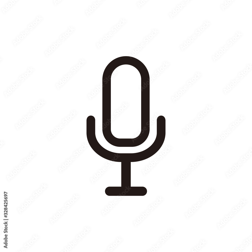 Simple microphone flat icon design vector Simple microphone flat icon design vector