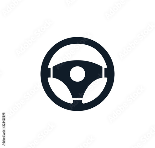 Tablou canvas Steering wheel icon vector logo design template