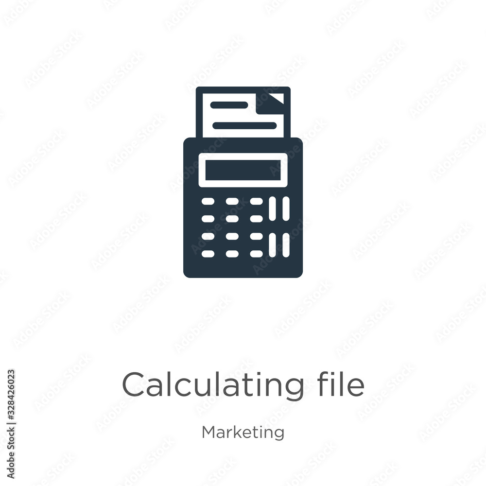 Calculating file icon vector. Trendy flat calculating file icon from marketing collection isolated on white background. Vector illustration can be used for web and mobile graphic design, logo, eps10 Calculating file icon vector. Trendy flat calculating file icon from marketing collection isolated on white background. Vector illustration can be used for web and mobile graphic design, logo, eps10