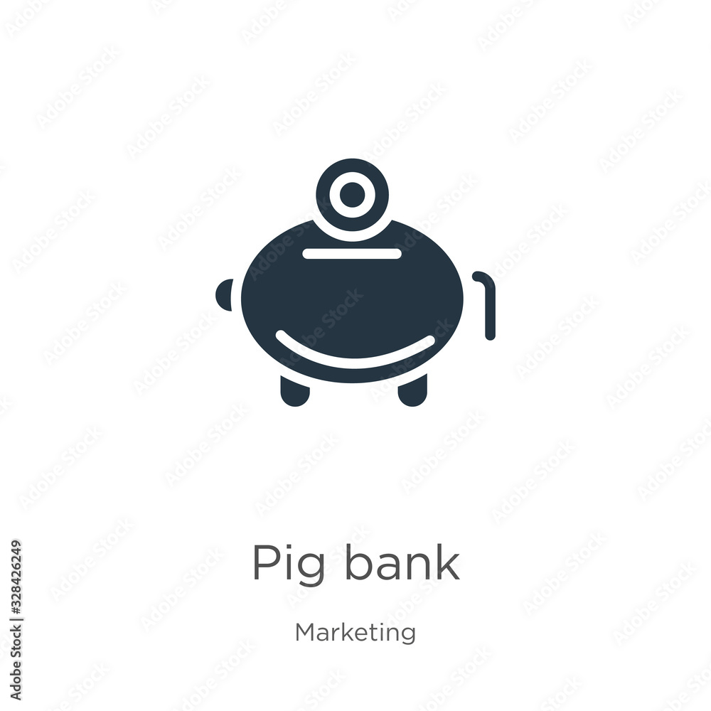 Pig bank icon vector. Trendy flat pig bank icon from marketing collection isolated on white background. Vector illustration can be used for web and mobile graphic design, logo, eps10 Pig bank icon vector. Trendy flat pig bank icon from marketing collection isolated on white background. Vector illustration can be used for web and mobile graphic design, logo, eps10