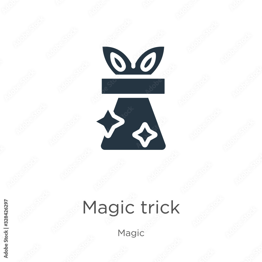 Magic trick icon vector. Trendy flat magic trick icon from magic collection isolated on white background. Vector illustration can be used for web and mobile graphic design, logo, eps10 Magic trick icon vector. Trendy flat magic trick icon from magic collection isolated on white background. Vector illustration can be used for web and mobile graphic design, logo, eps10