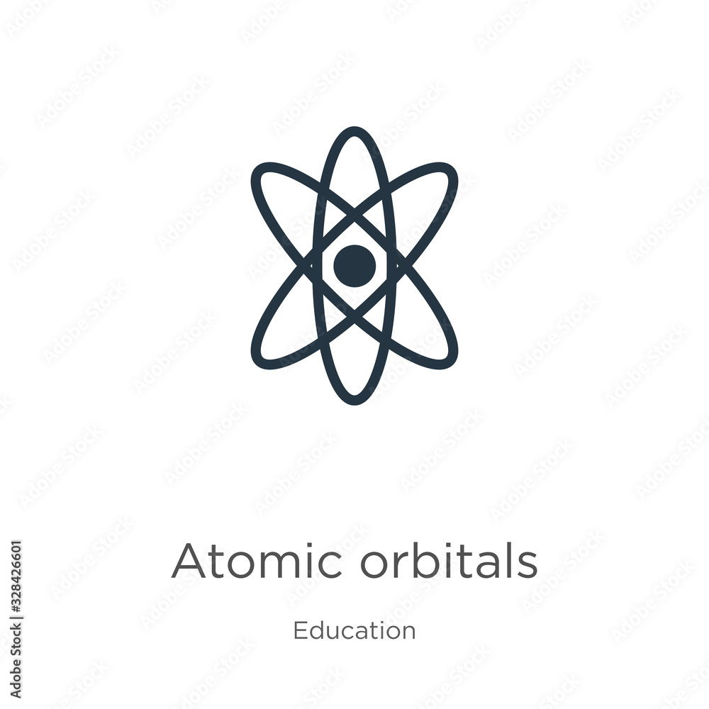 Atomic orbitals icon vector. Trendy flat atomic orbitals icon from education collection isolated on white background. Vector illustration can be used for web and mobile graphic design, logo, eps10