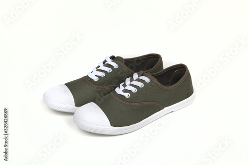 khaki sandshoes with included clipping path