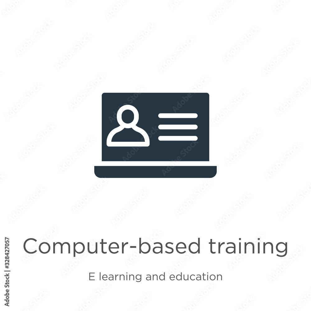 Computer-based training icon vector. Trendy flat computer-based training icon from e learning and education collection isolated on white background. Vector illustration can be used for web and mobile Computer-based training icon vector. Trendy flat computer-based training icon from e learning and education collection isolated on white background. Vector illustration can be used for web and mobile