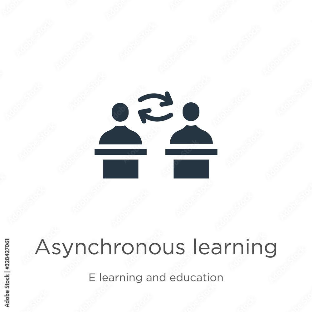 Asynchronous learning icon vector. Trendy flat asynchronous learning icon from e learning and education collection isolated on white background. Vector illustration can be used for web and mobile Asynchronous learning icon vector. Trendy flat asynchronous learning icon from e learning and education collection isolated on white background. Vector illustration can be used for web and mobile
