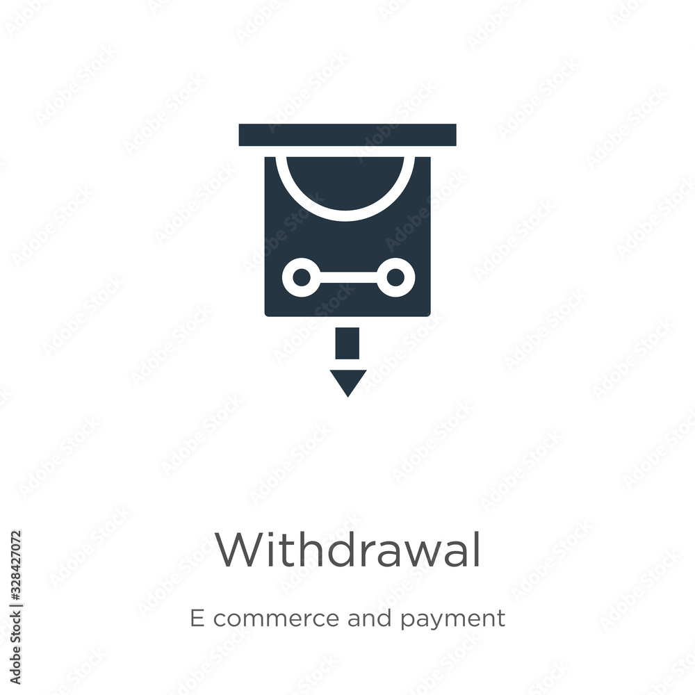 Withdrawal icon vector. Trendy flat withdrawal icon from e commerce and payment collection isolated on white background. Vector illustration can be used for web and mobile graphic design, logo, eps10 Withdrawal icon vector. Trendy flat withdrawal icon from e commerce and payment collection isolated on white background. Vector illustration can be used for web and mobile graphic design, logo, eps10