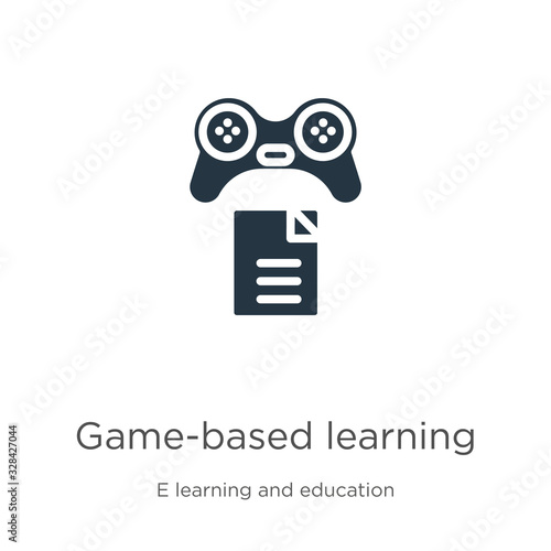 Game-based learning icon vector. Trendy flat game-based learning icon from e learning and education collection isolated on white background. Vector illustration can be used for web and mobile graphic
