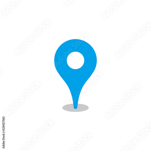 Simple pin location flat icon design vector
