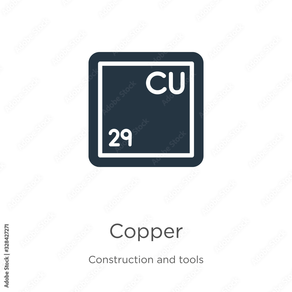 Copper icon vector. Trendy flat copper icon from construction and tools collection isolated on white background. Vector illustration can be used for web and mobile graphic design, logo, eps10 Copper icon vector. Trendy flat copper icon from construction and tools collection isolated on white background. Vector illustration can be used for web and mobile graphic design, logo, eps10