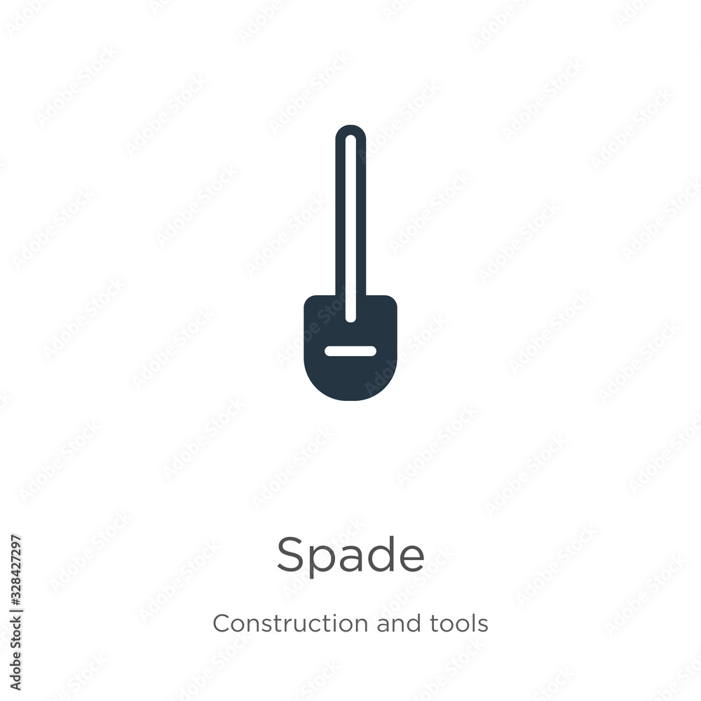 Spade icon vector. Trendy flat spade icon from construction and tools collection isolated on white background. Vector illustration can be used for web and mobile graphic design, logo, eps10 Spade icon vector. Trendy flat spade icon from construction and tools collection isolated on white background. Vector illustration can be used for web and mobile graphic design, logo, eps10