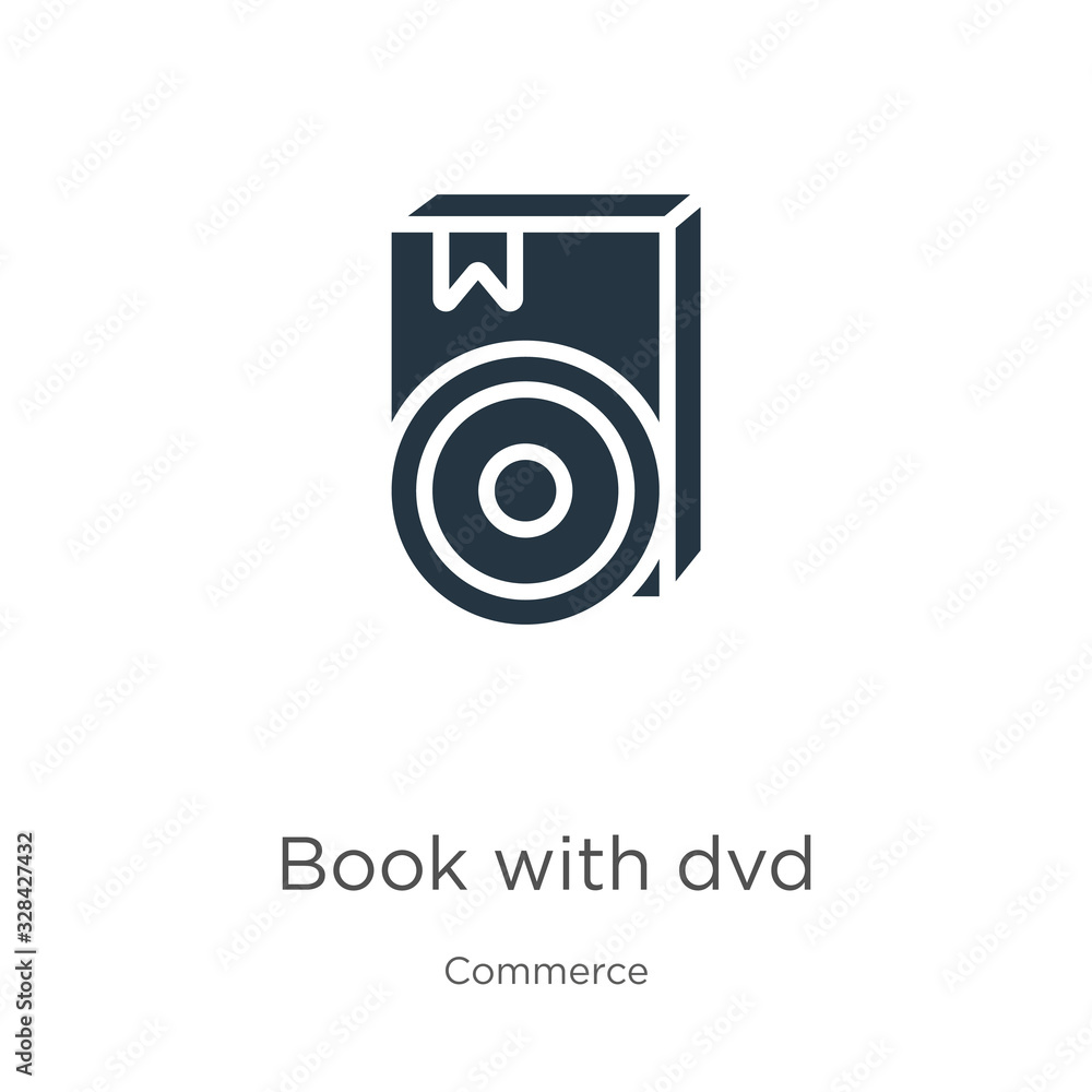 Book with dvd icon vector. Trendy flat book with dvd icon from commerce collection isolated on white background. Vector illustration can be used for web and mobile graphic design, logo, eps10 Book with dvd icon vector. Trendy flat book with dvd icon from commerce collection isolated on white background. Vector illustration can be used for web and mobile graphic design, logo, eps10