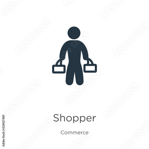 Shopper icon vector. Trendy flat shopper icon from commerce collection isolated on white background. Vector illustration can be used for web and mobile graphic design, logo, eps10