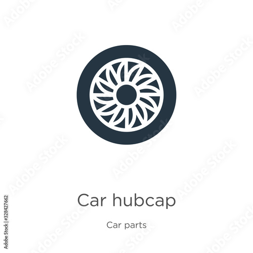 Car hubcap icon vector. Trendy flat car hubcap icon from car parts collection isolated on white background. Vector illustration can be used for web and mobile graphic design, logo, eps10