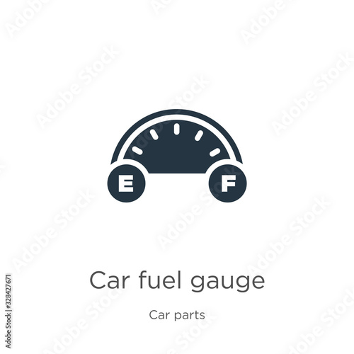 Car fuel gauge icon vector. Trendy flat car fuel gauge icon from car parts collection isolated on white background. Vector illustration can be used for web and mobile graphic design, logo, eps10
