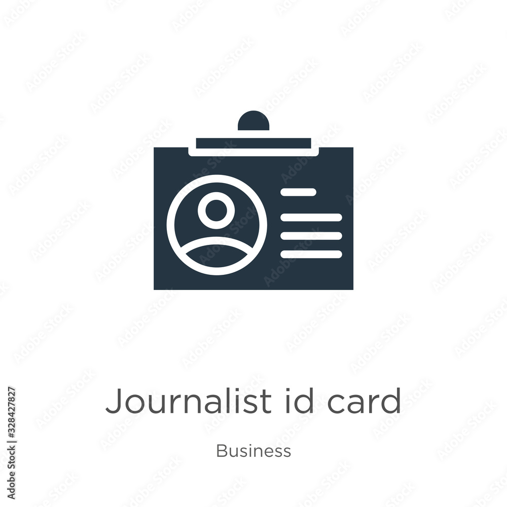 Journalist id card icon vector. Trendy flat journalist id card icon from business collection isolated on white background. Vector illustration can be used for web and mobile graphic design, logo, Journalist id card icon vector. Trendy flat journalist id card icon from business collection isolated on white background. Vector illustration can be used for web and mobile graphic design, logo,