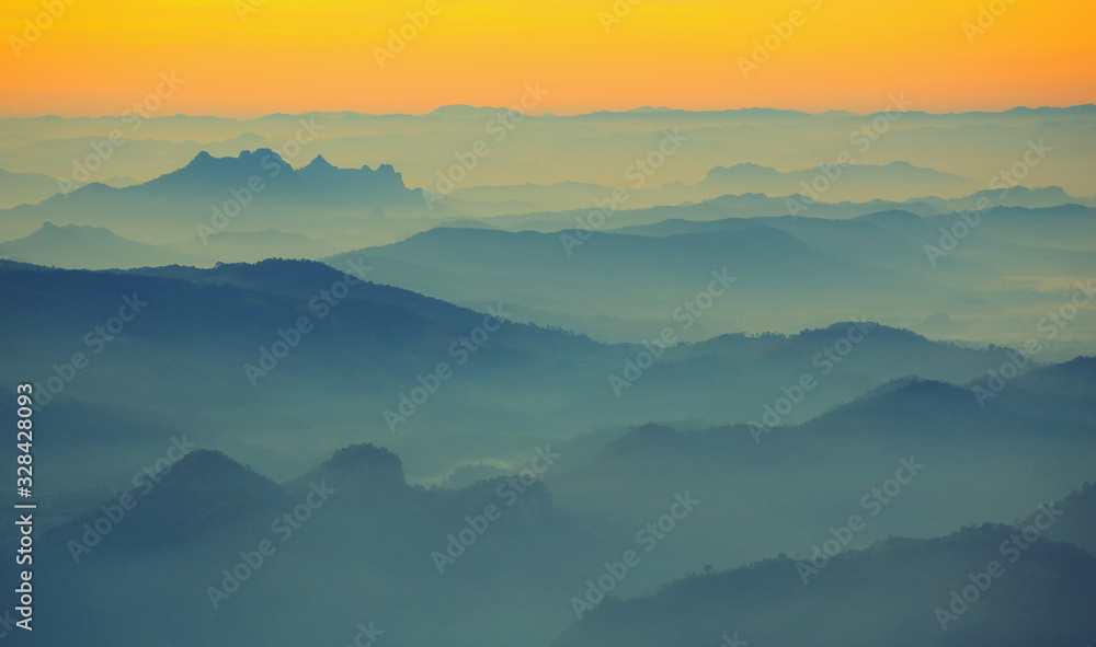 Mountain view in the morning. Mountain view in the morning.