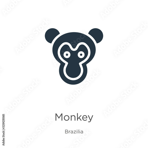 Fototapeta Naklejka Na Ścianę i Meble -  Monkey icon vector. Trendy flat monkey icon from brazilia collection isolated on white background. Vector illustration can be used for web and mobile graphic design, logo, eps10