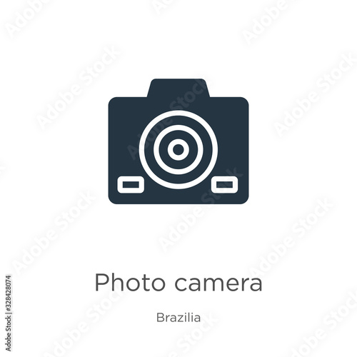 Photo camera icon vector. Trendy flat photo camera icon from brazilia collection isolated on white background. Vector illustration can be used for web and mobile graphic design, logo, eps10