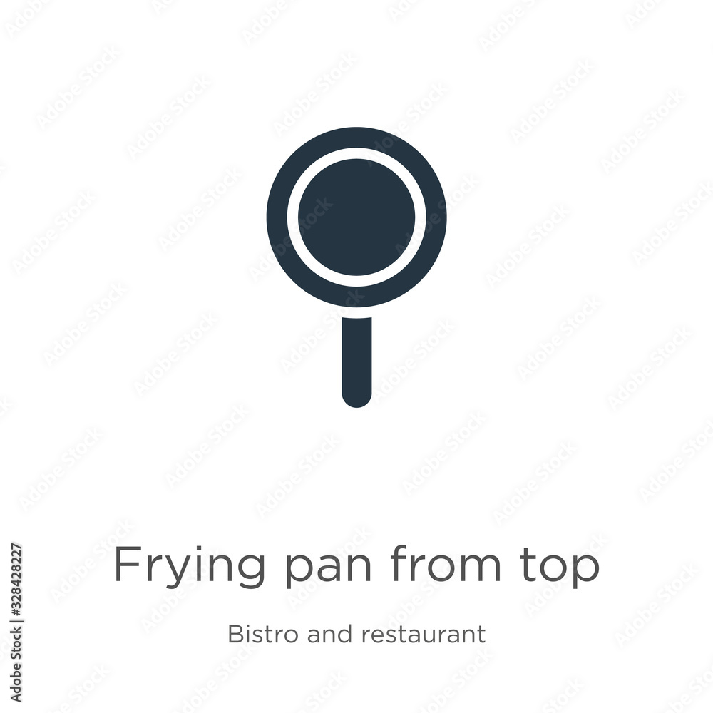 Frying pan from top icon vector. Trendy flat frying pan from top icon from bistro and restaurant collection isolated on white background. Vector illustration can be used for web and mobile graphic Frying pan from top icon vector. Trendy flat frying pan from top icon from bistro and restaurant collection isolated on white background. Vector illustration can be used for web and mobile graphic