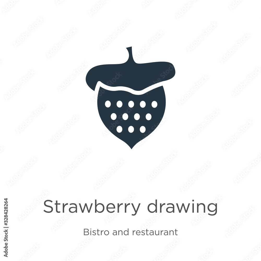 Strawberry drawing icon vector. Trendy flat strawberry drawing icon from bistro and restaurant collection isolated on white background. Vector illustration can be used for web and mobile graphic Strawberry drawing icon vector. Trendy flat strawberry drawing icon from bistro and restaurant collection isolated on white background. Vector illustration can be used for web and mobile graphic