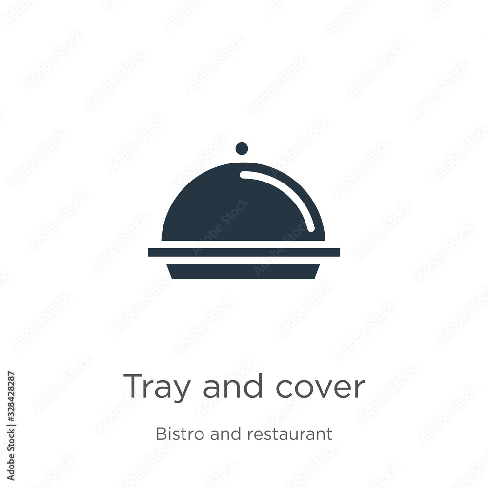 Fototapeta premium Tray and cover icon vector. Trendy flat tray and cover icon from bistro and restaurant collection isolated on white background. Vector illustration can be used for web and mobile graphic design, logo,