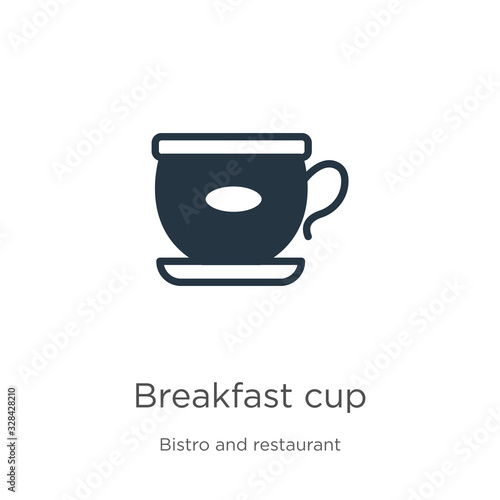 Breakfast cup icon vector. Trendy flat breakfast cup icon from bistro and restaurant collection isolated on white background. Vector illustration can be used for web and mobile graphic design  logo 