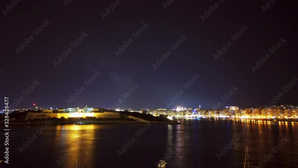 Turning time lapse video from Malta, Sliema, Manoel Island and Valletta on a summer evening with a local festa in the background. Turning time lapse video from Malta, Sliema, Manoel Island and Valletta on a summer evening with a local festa in the background.
