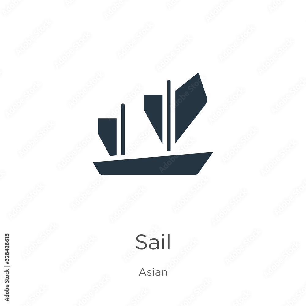 Obraz premium Sail icon vector. Trendy flat sail icon from asian collection isolated on white background. Vector illustration can be used for web and mobile graphic design, logo, eps10
