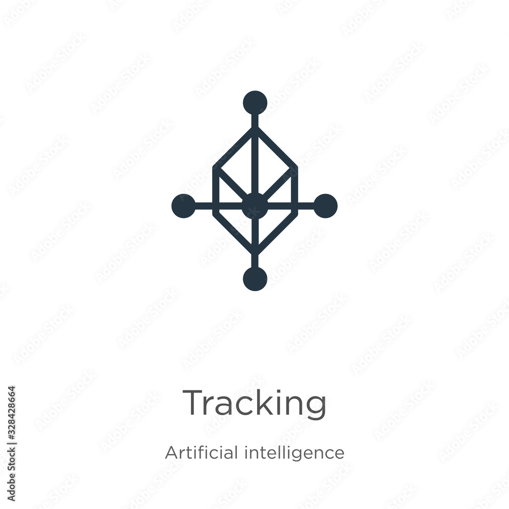 Tracking icon vector. Trendy flat tracking icon from augmented reality collection isolated on white background. Vector illustration can be used for web and mobile graphic design, logo, eps10 Tracking icon vector. Trendy flat tracking icon from augmented reality collection isolated on white background. Vector illustration can be used for web and mobile graphic design, logo, eps10