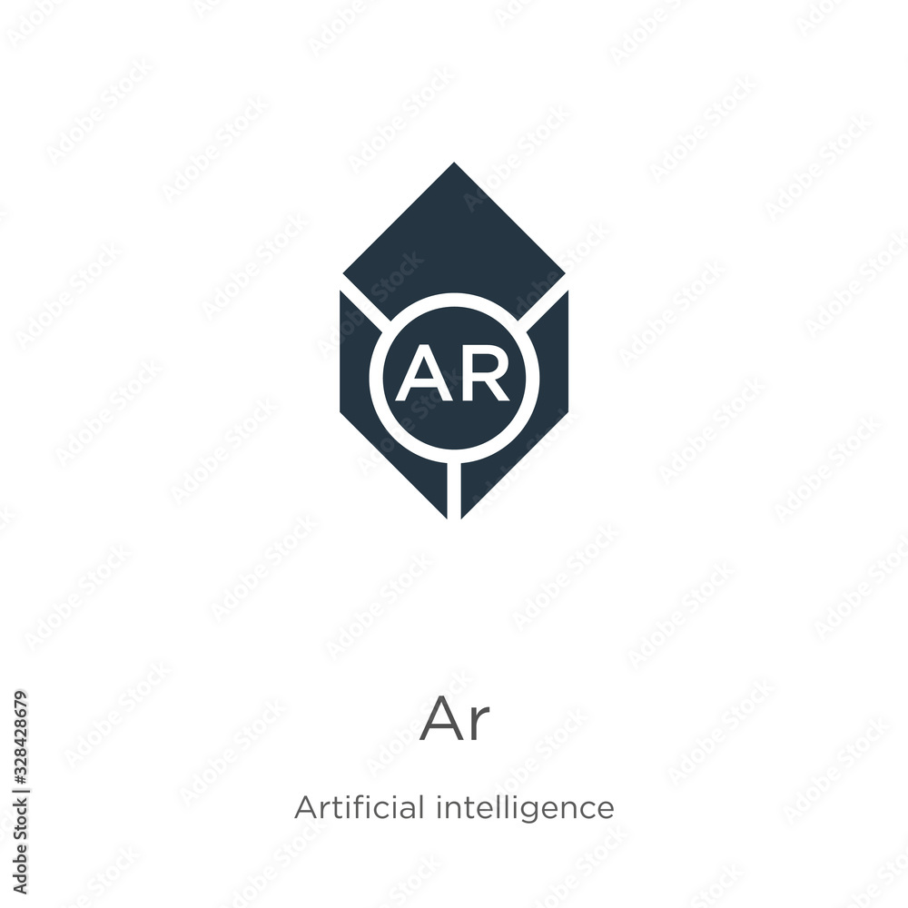 Ar icon vector. Trendy flat ar icon from augmented reality collection isolated on white background. Vector illustration can be used for web and mobile graphic design, logo, eps10 Ar icon vector. Trendy flat ar icon from augmented reality collection isolated on white background. Vector illustration can be used for web and mobile graphic design, logo, eps10