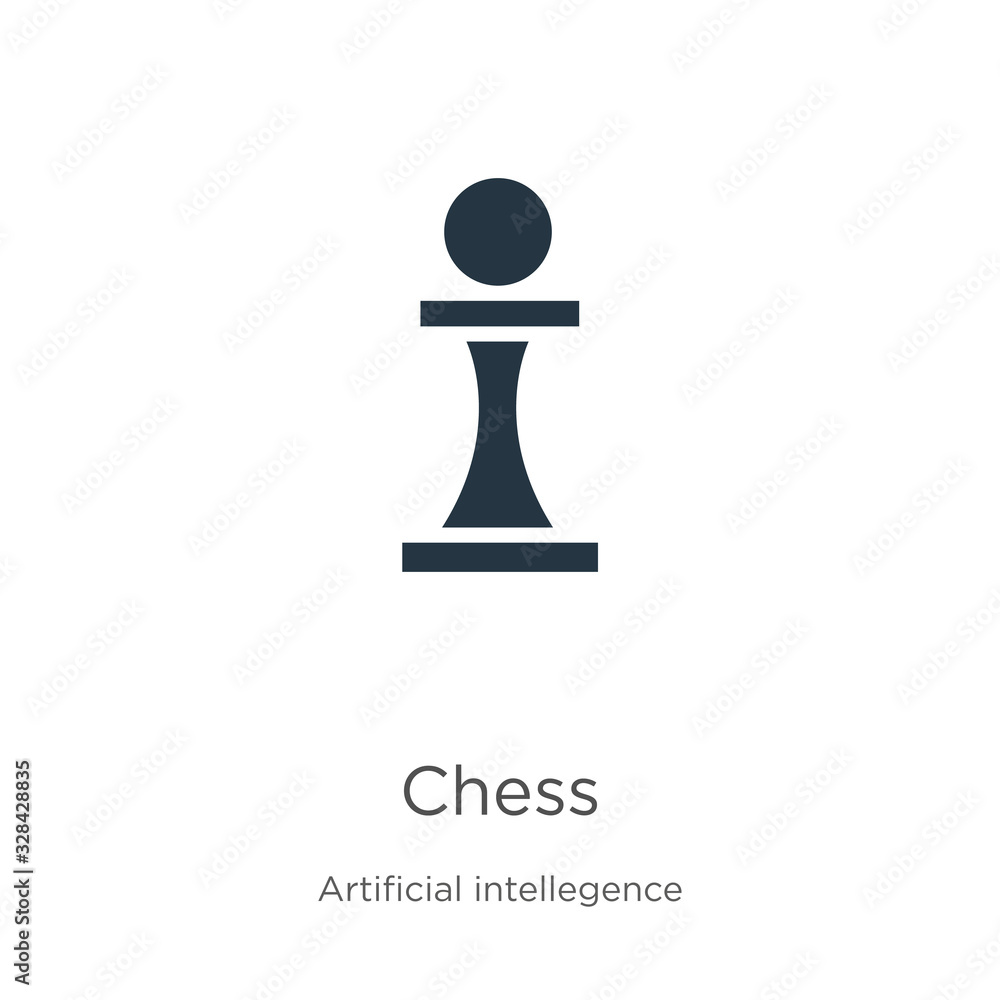 Chess icon vector. Trendy flat chess icon from artificial intelligence collection isolated on white background. Vector illustration can be used for web and mobile graphic design, logo, eps10 Chess icon vector. Trendy flat chess icon from artificial intelligence collection isolated on white background. Vector illustration can be used for web and mobile graphic design, logo, eps10