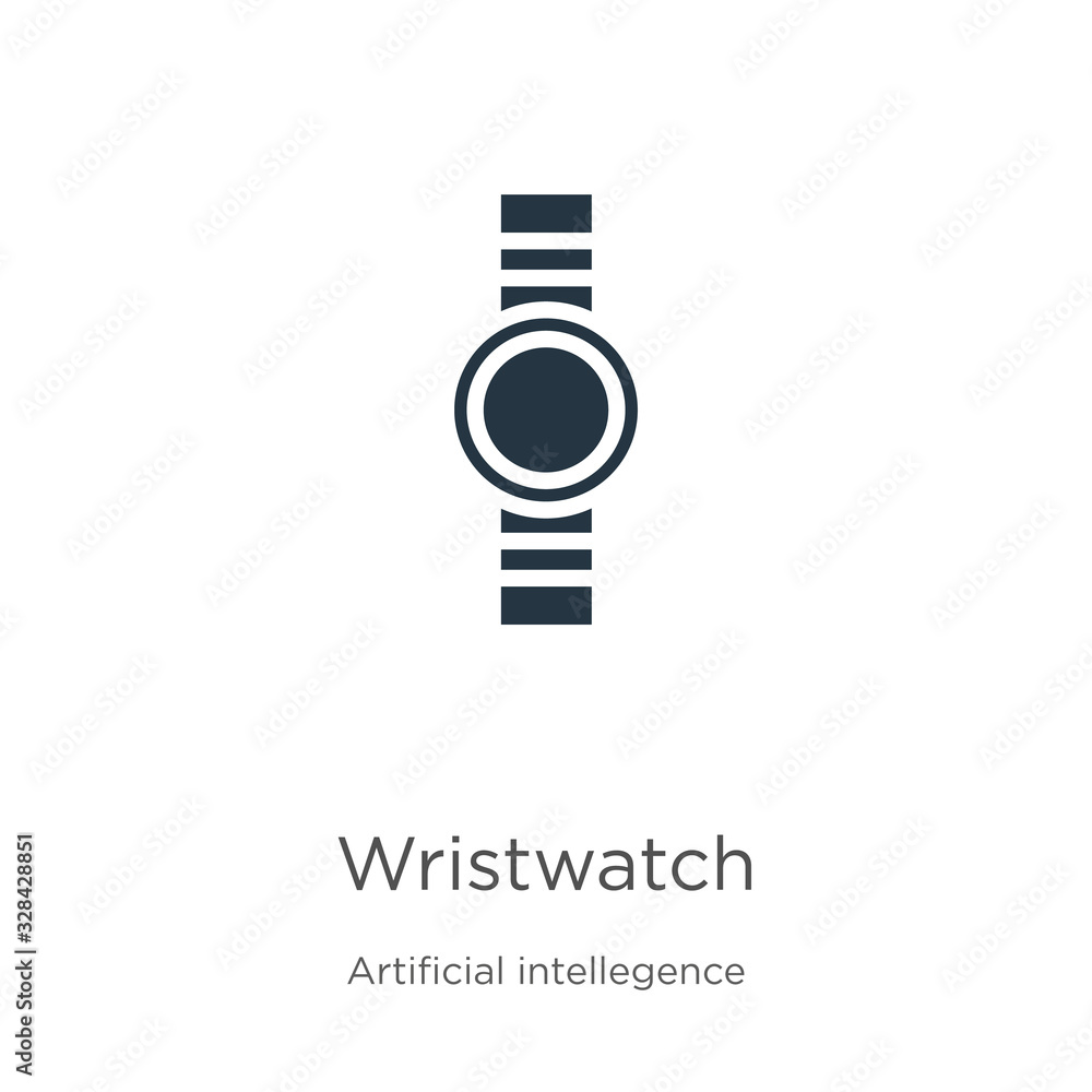 Wristwatch icon vector. Trendy flat wristwatch icon from artificial intelligence collection isolated on white background. Vector illustration can be used for web and mobile graphic design, logo, eps10 Wristwatch icon vector. Trendy flat wristwatch icon from artificial intelligence collection isolated on white background. Vector illustration can be used for web and mobile graphic design, logo, eps10
