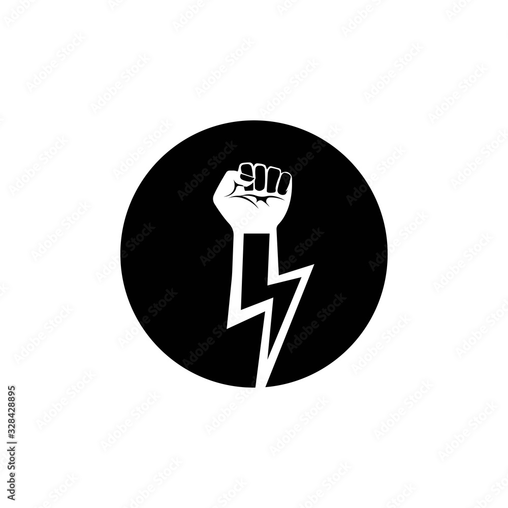 Fototapeta premium hand strong vector logo, badge, emblem, symbol and icon template design