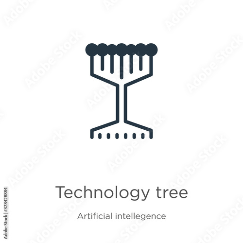 Technology tree icon vector. Trendy flat technology tree icon from artificial intellegence and future technology collection isolated on white background. Vector illustration can be used for web and