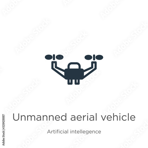 Unmanned aerial vehicle icon vector. Trendy flat unmanned aerial vehicle icon from artificial intellegence and future technology collection isolated on white background. Vector illustration can be