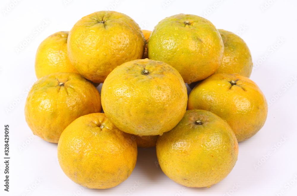 Fresh Oranges Harvest isolated on white background. Fresh Oranges Harvest isolated on white background.