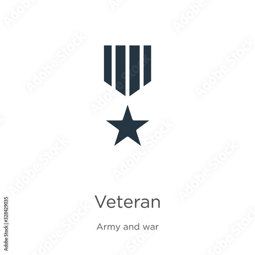 Veteran icon vector. Trendy flat veteran icon from army and war collection isolated on white background. Vector illustration can be used for web and mobile graphic design, logo, eps10
