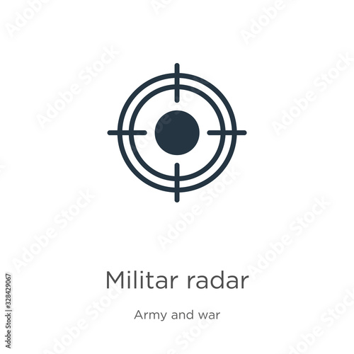 Militar radar icon vector. Trendy flat militar radar icon from army and war collection isolated on white background. Vector illustration can be used for web and mobile graphic design, logo, eps10
