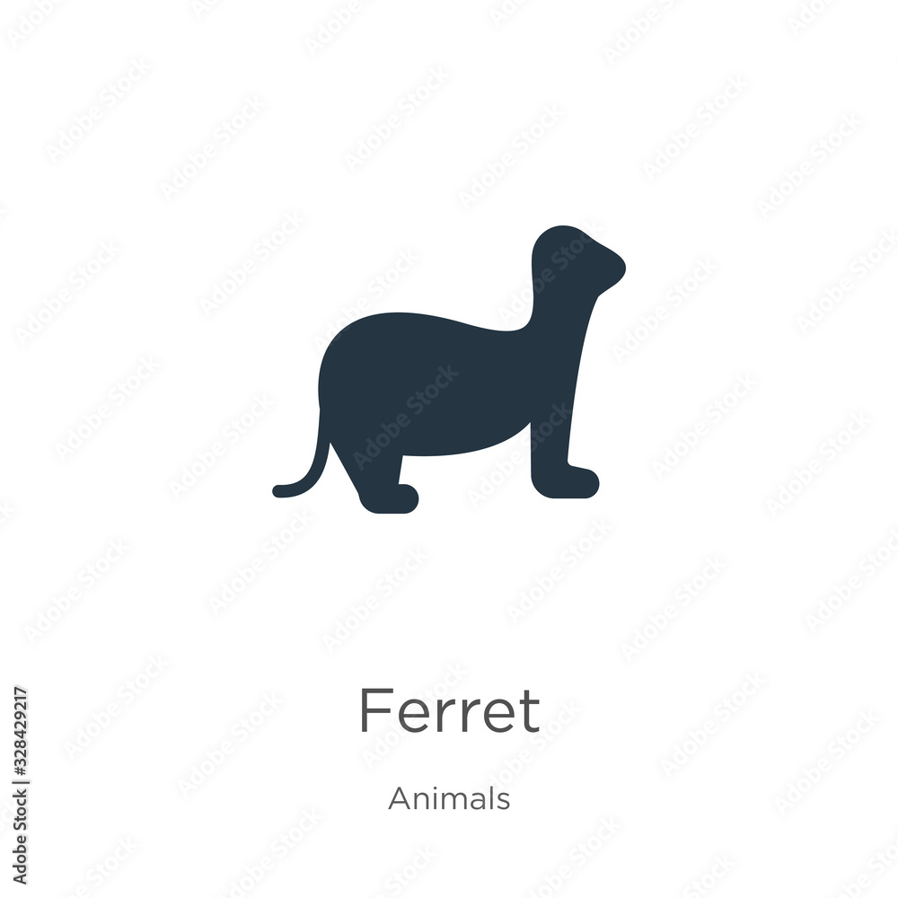Ferret icon vector. Trendy flat ferret icon from animals collection isolated on white background. Vector illustration can be used for web and mobile graphic design, logo, eps10