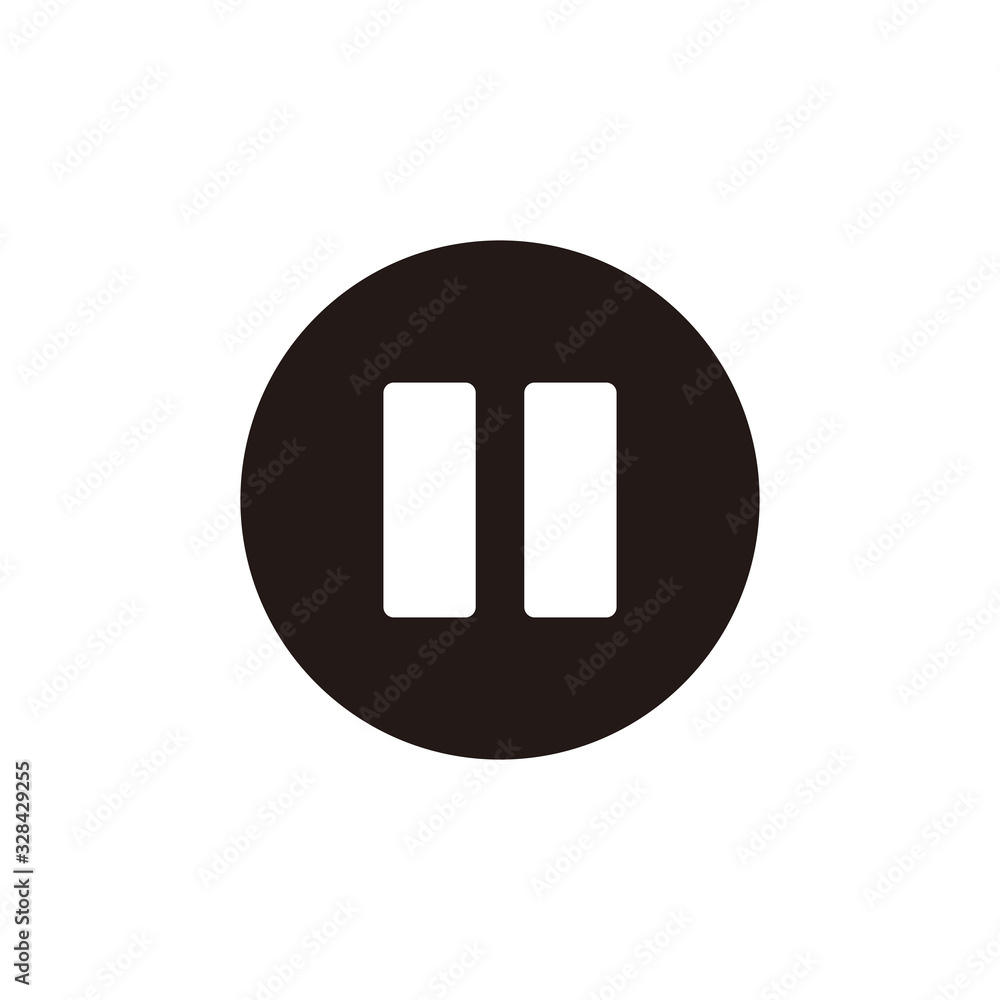 Simple pause flat icon design vector Simple pause flat icon design vector