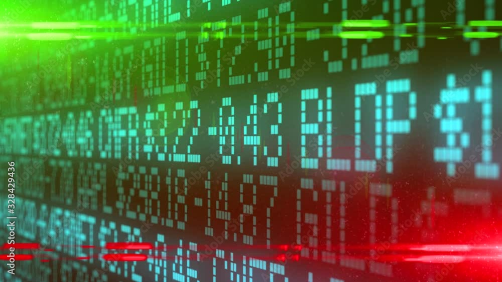 Animation of Stock market ticker price chart share market trading on exchange Animation of Stock market ticker price chart share market trading on exchange