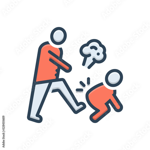 Color illustration icon for hostile