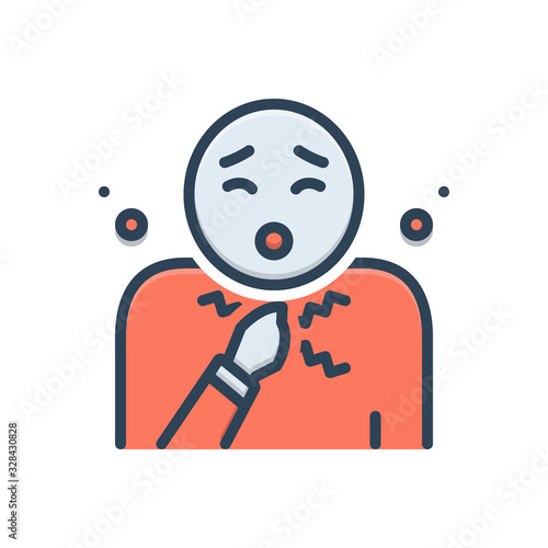 Color illustration icon for hiccup