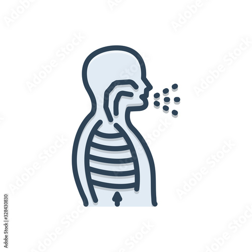 Color illustration icon for hiccups