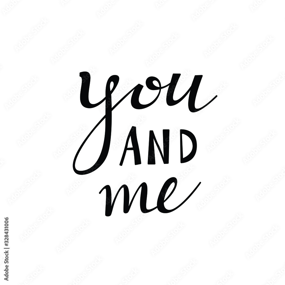 you and me brush text style vector