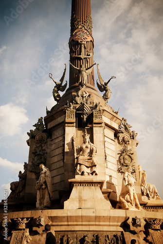 Columbus Monument (Monument a Colom), at the lower end of La Rambla, Barcelona, Spain photo